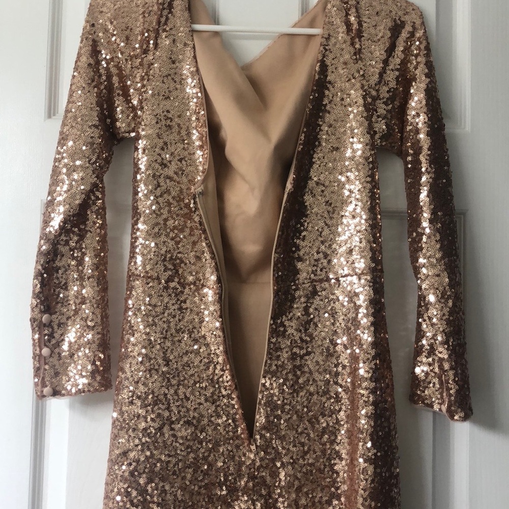 Rose Gold Sequin Gown - Picture 3 of 6